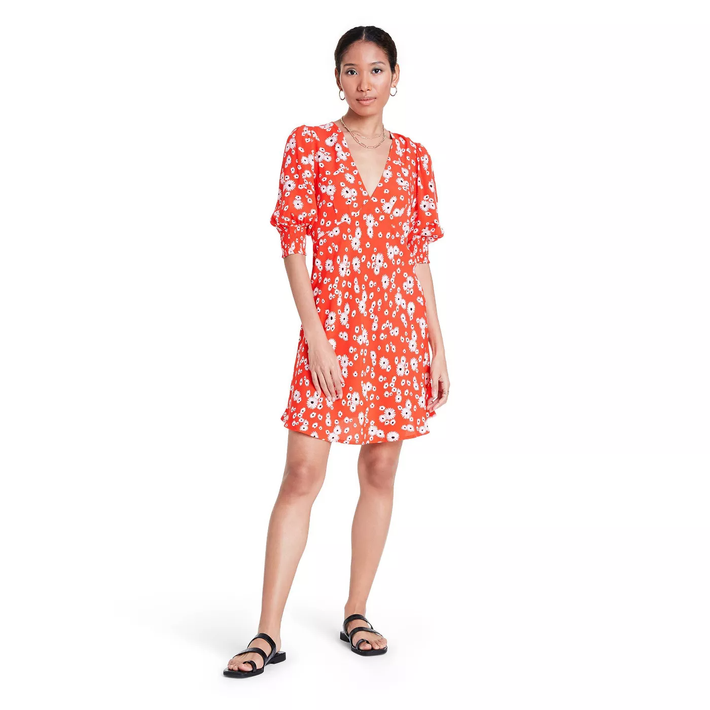 Target + Floral Puff Sleeve Swing Dress